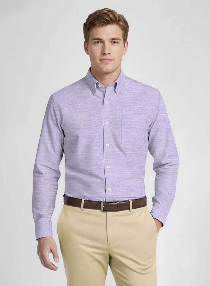 Orchid Mist Dobby Cotton Shirt - StudioSuits