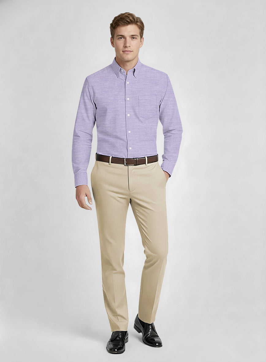 Orchid Mist Dobby Cotton Shirt - StudioSuits