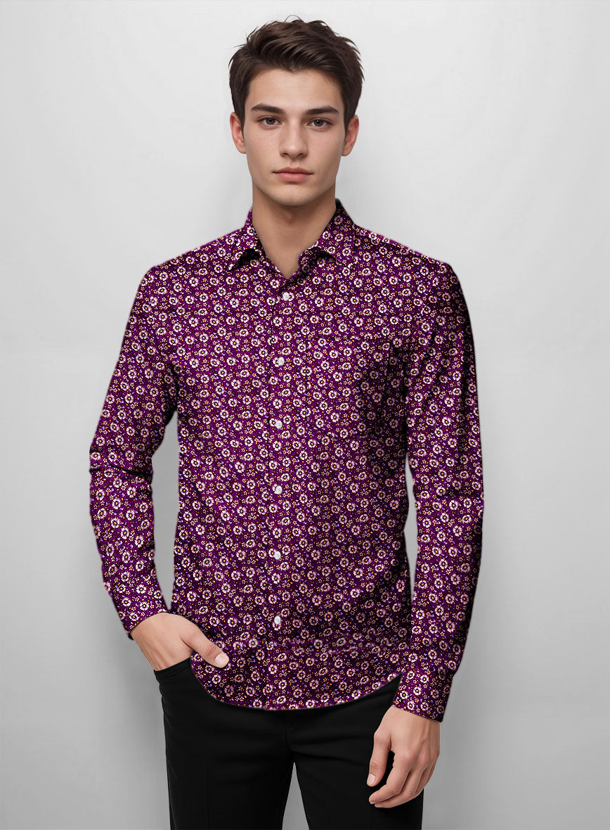 Orchid Whirl Cotton Lycra Shirt - StudioSuits