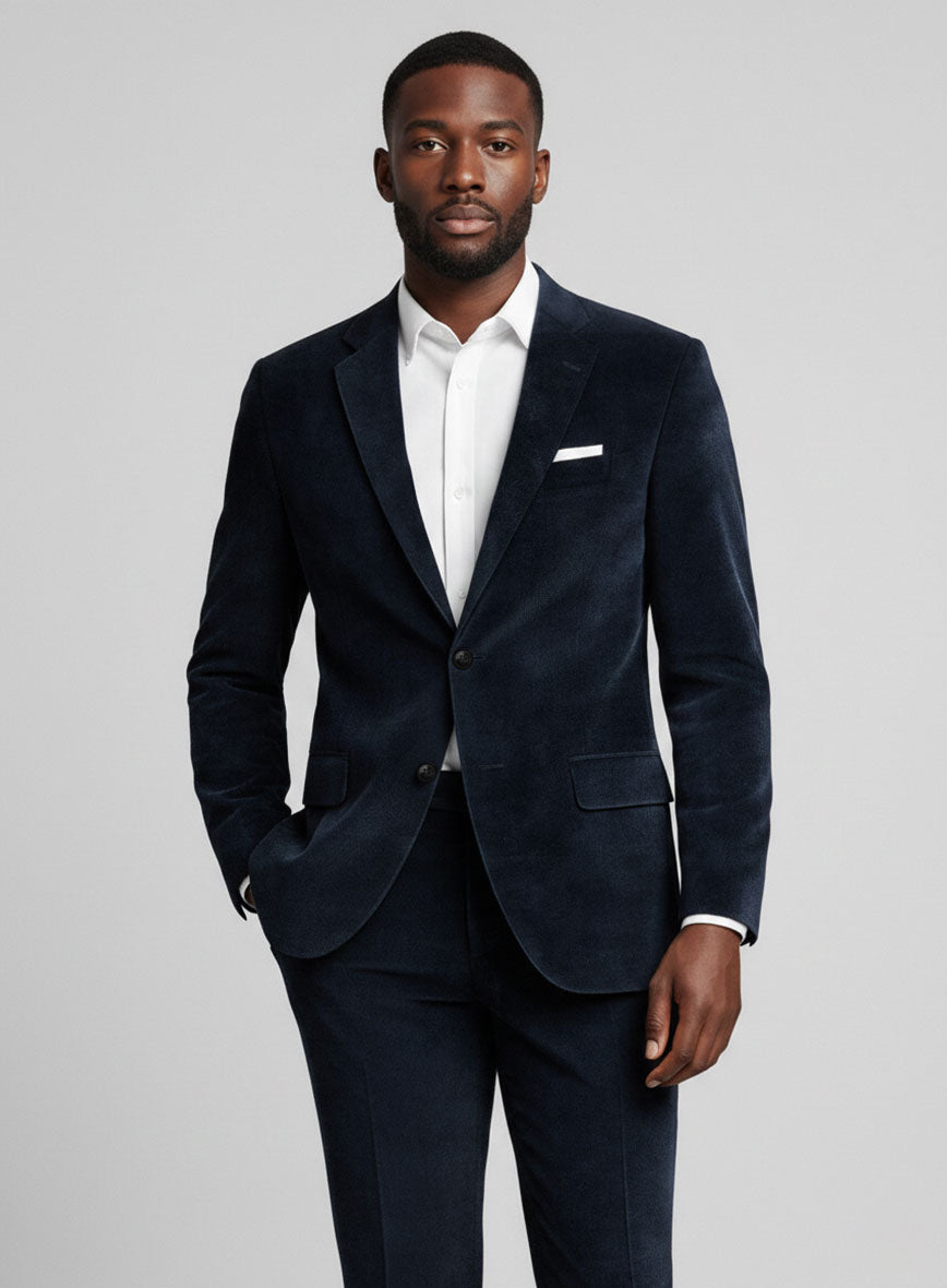 Orion Blue Velvet Jacket - StudioSuits