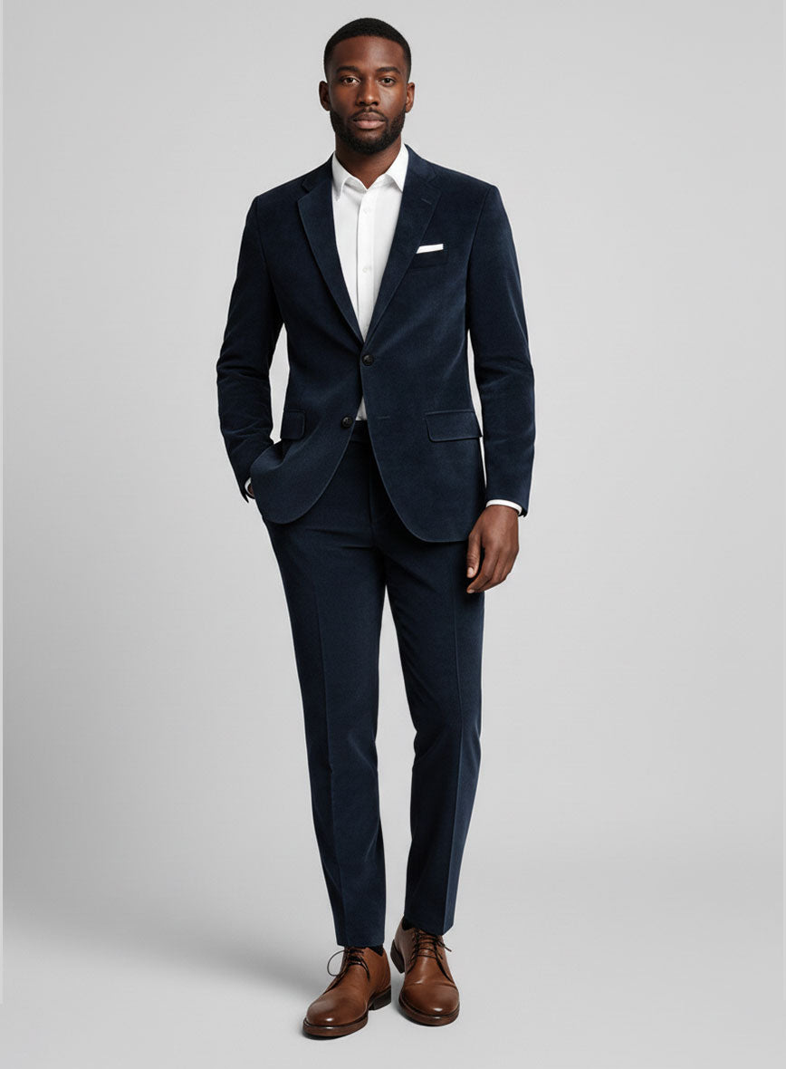 Orion Blue Velvet Suit - StudioSuits