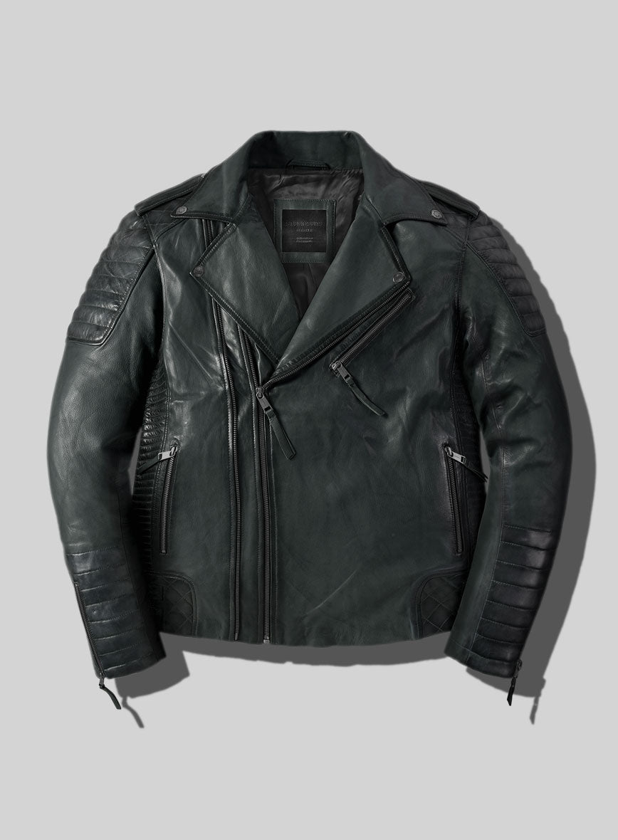 Outlaw Burnt Charcoal Leather Jacket - StudioSuits