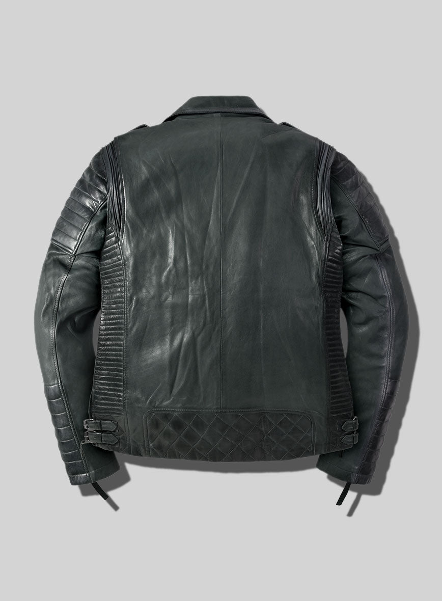 Outlaw Burnt Charcoal Leather Jacket - StudioSuits