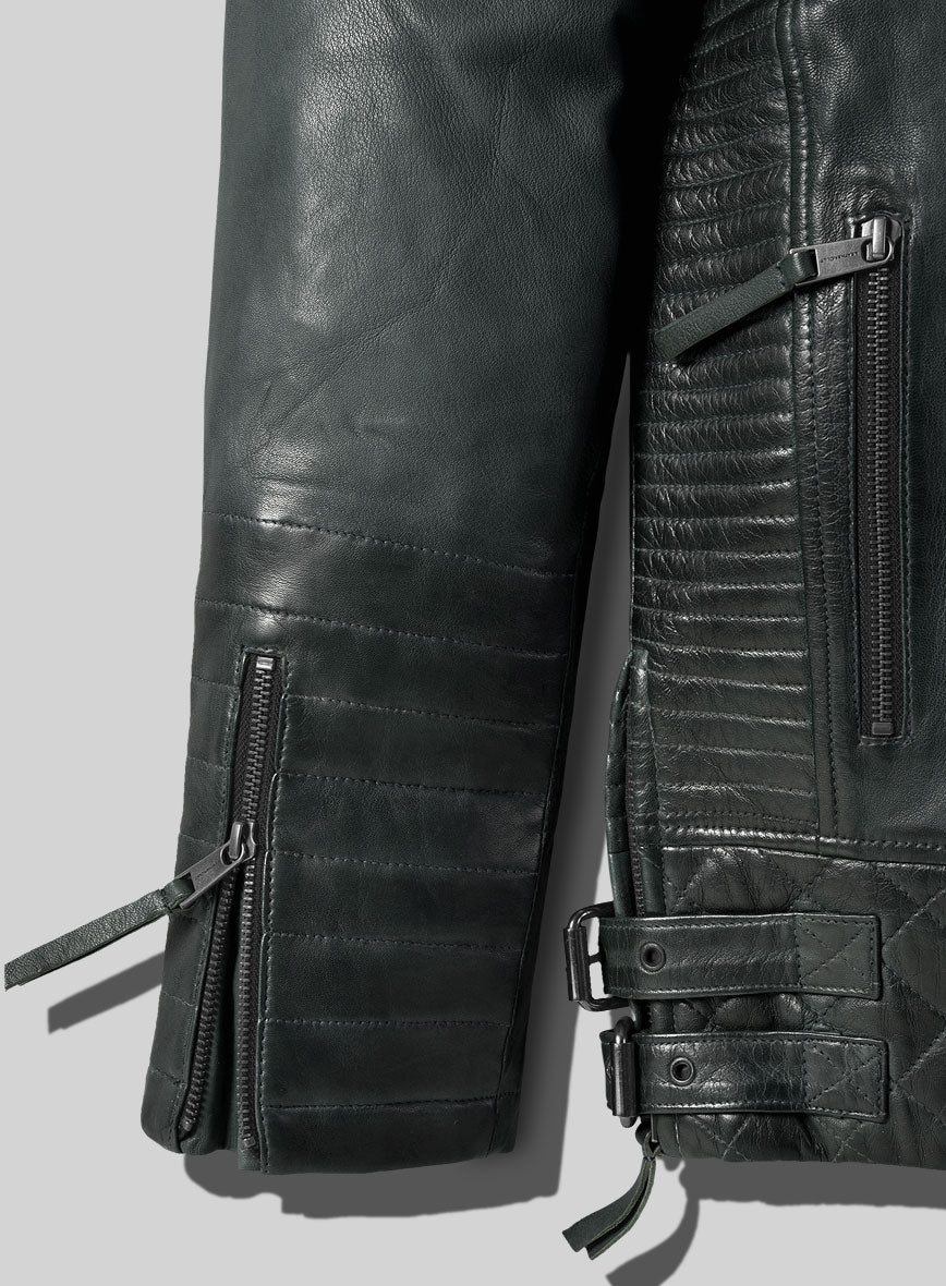 Outlaw Burnt Charcoal Leather Jacket - StudioSuits