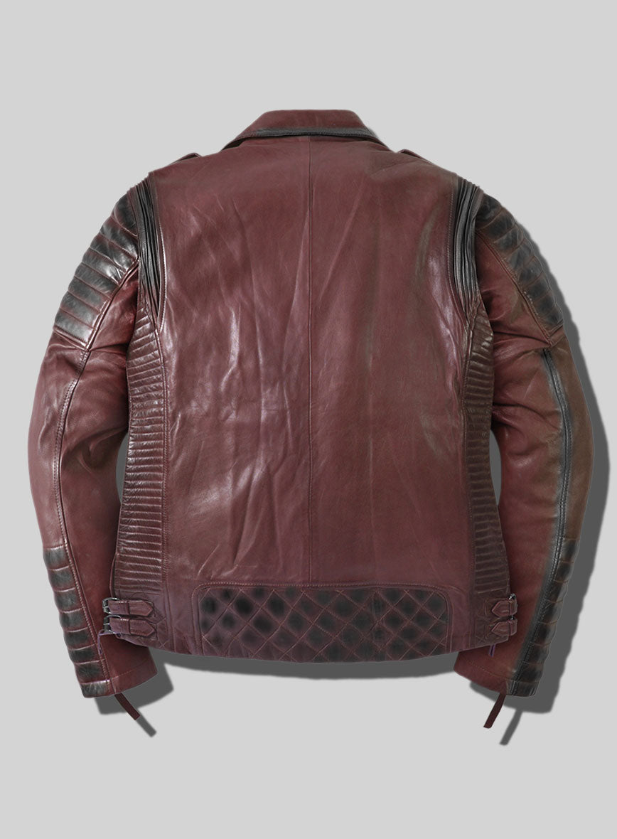 Outlaw Burnt Maroon Leather Jacket - StudioSuits