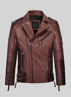 Outlaw Burnt Maroon Leather Jacket - StudioSuits