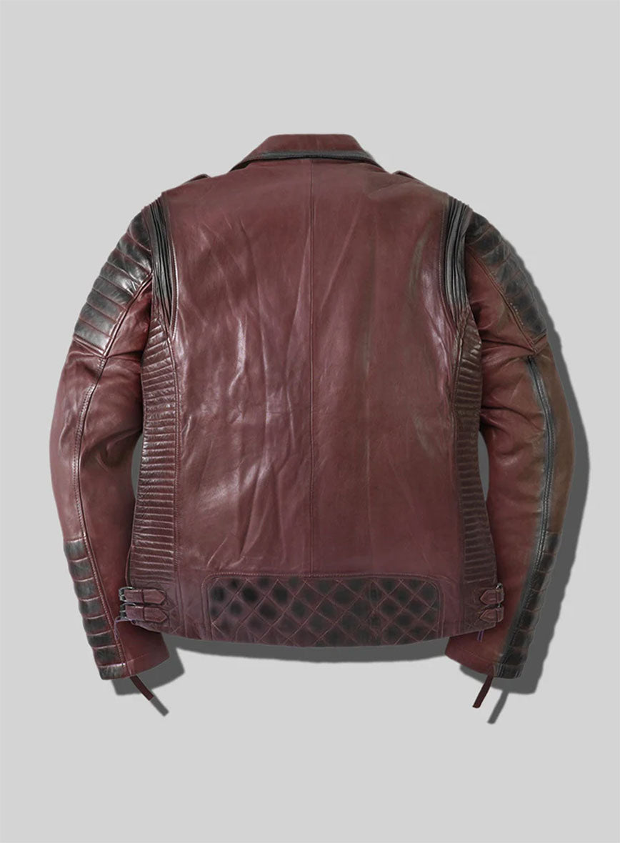 Outlaw Burnt Maroon Leather Jacket - StudioSuits