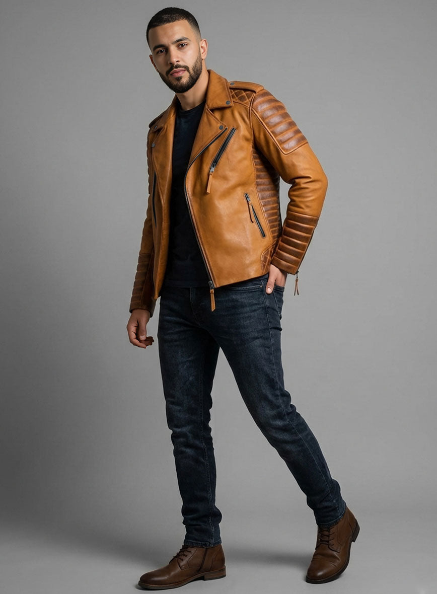 Outlaw Burnt Mustard Leather Jacket - StudioSuits