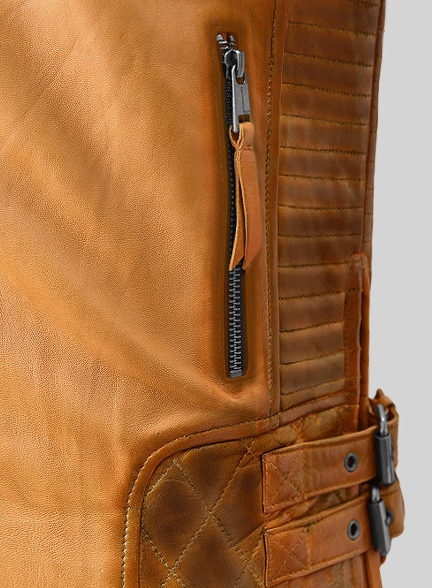 Outlaw Burnt Mustard Leather Jacket - StudioSuits