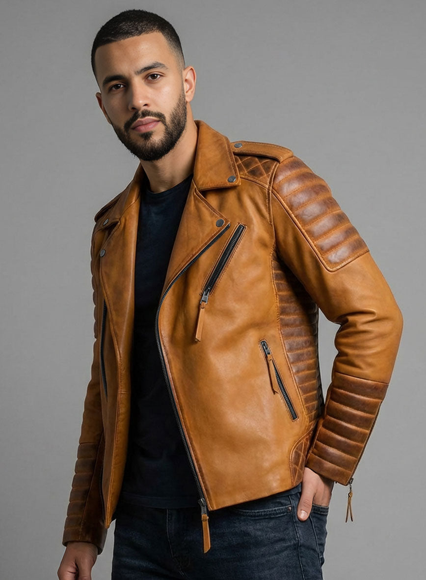 Outlaw Burnt Mustard Leather Jacket - StudioSuits