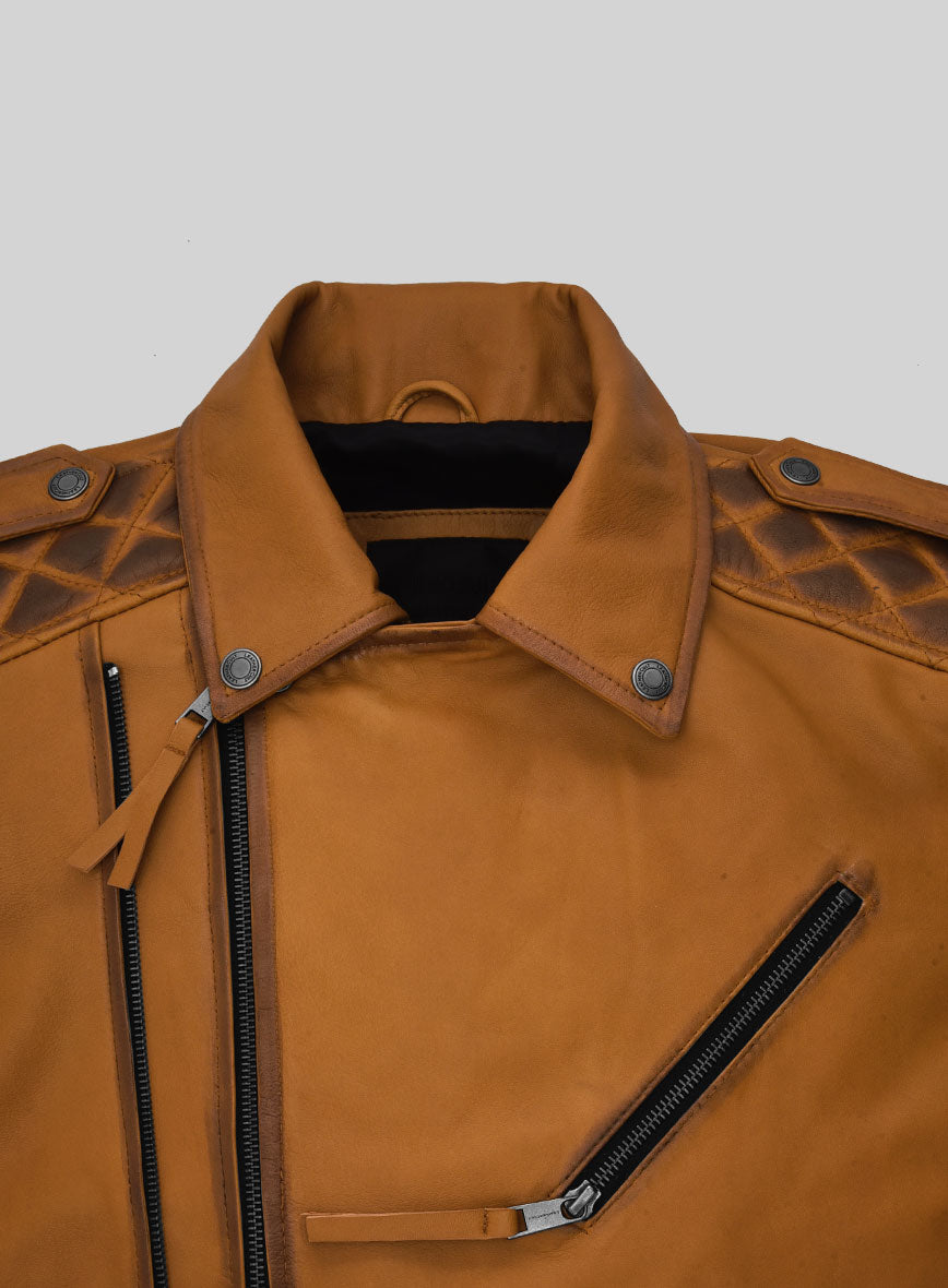 Outlaw Burnt Mustard Leather Jacket - StudioSuits