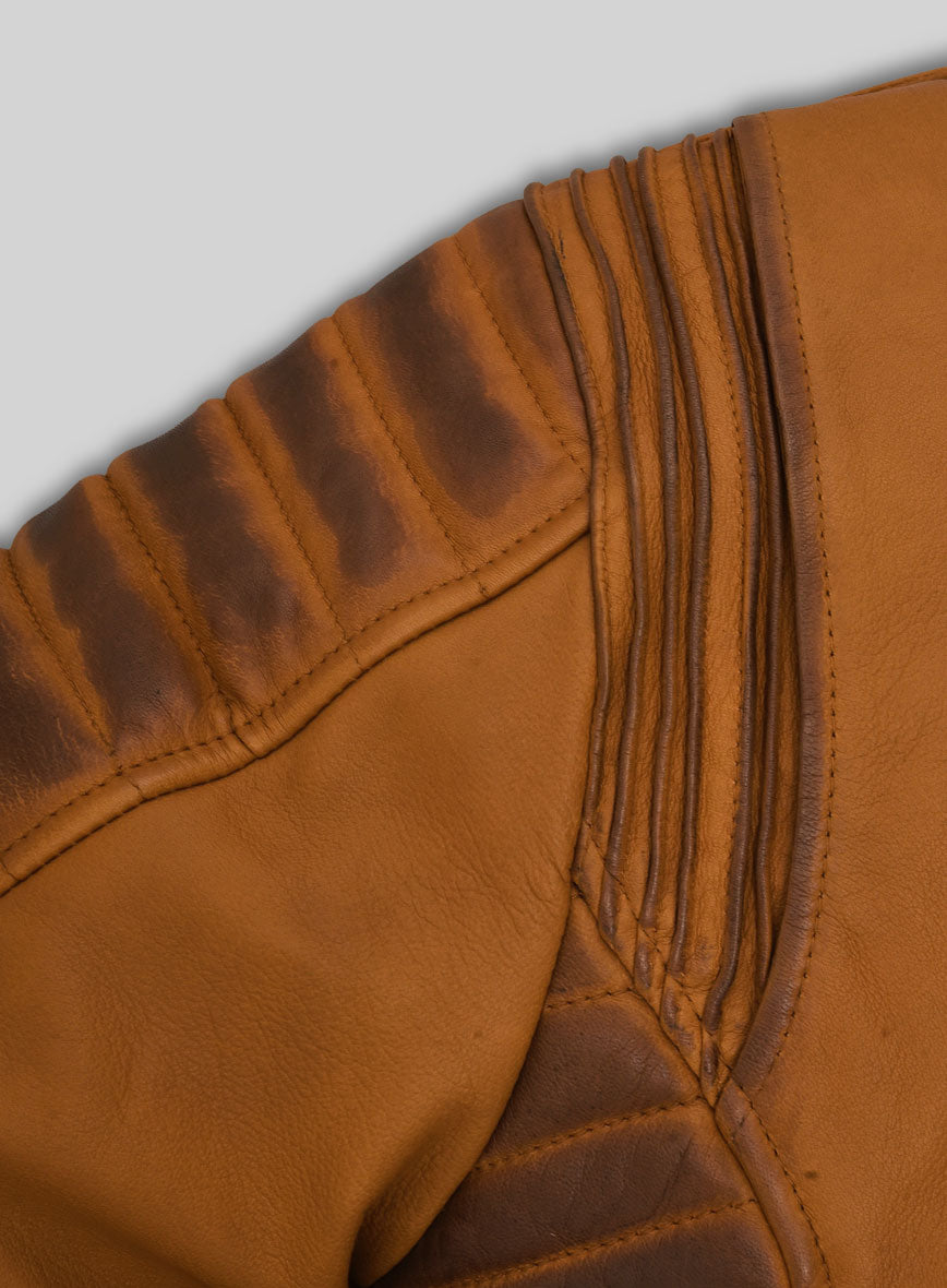 Outlaw Burnt Mustard Leather Jacket - StudioSuits