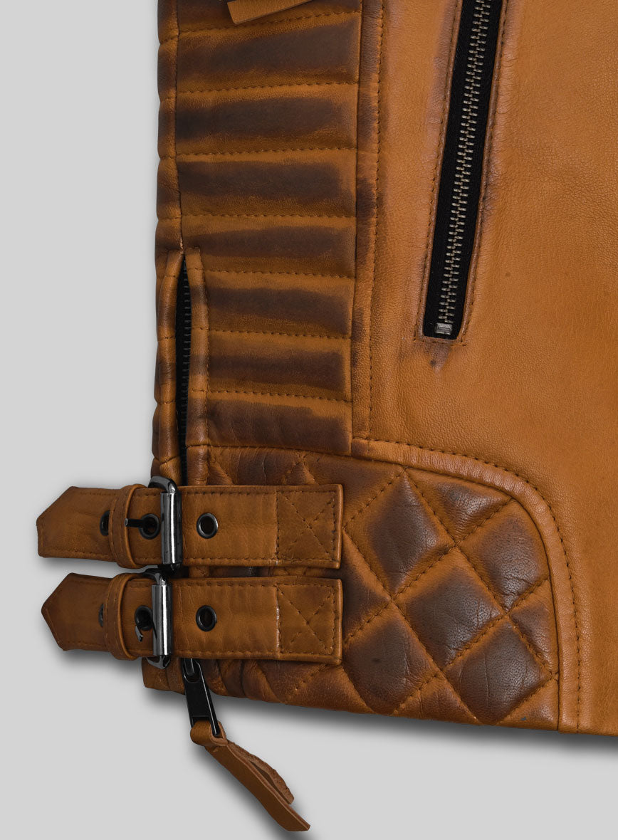 Outlaw Burnt Mustard Leather Jacket - StudioSuits