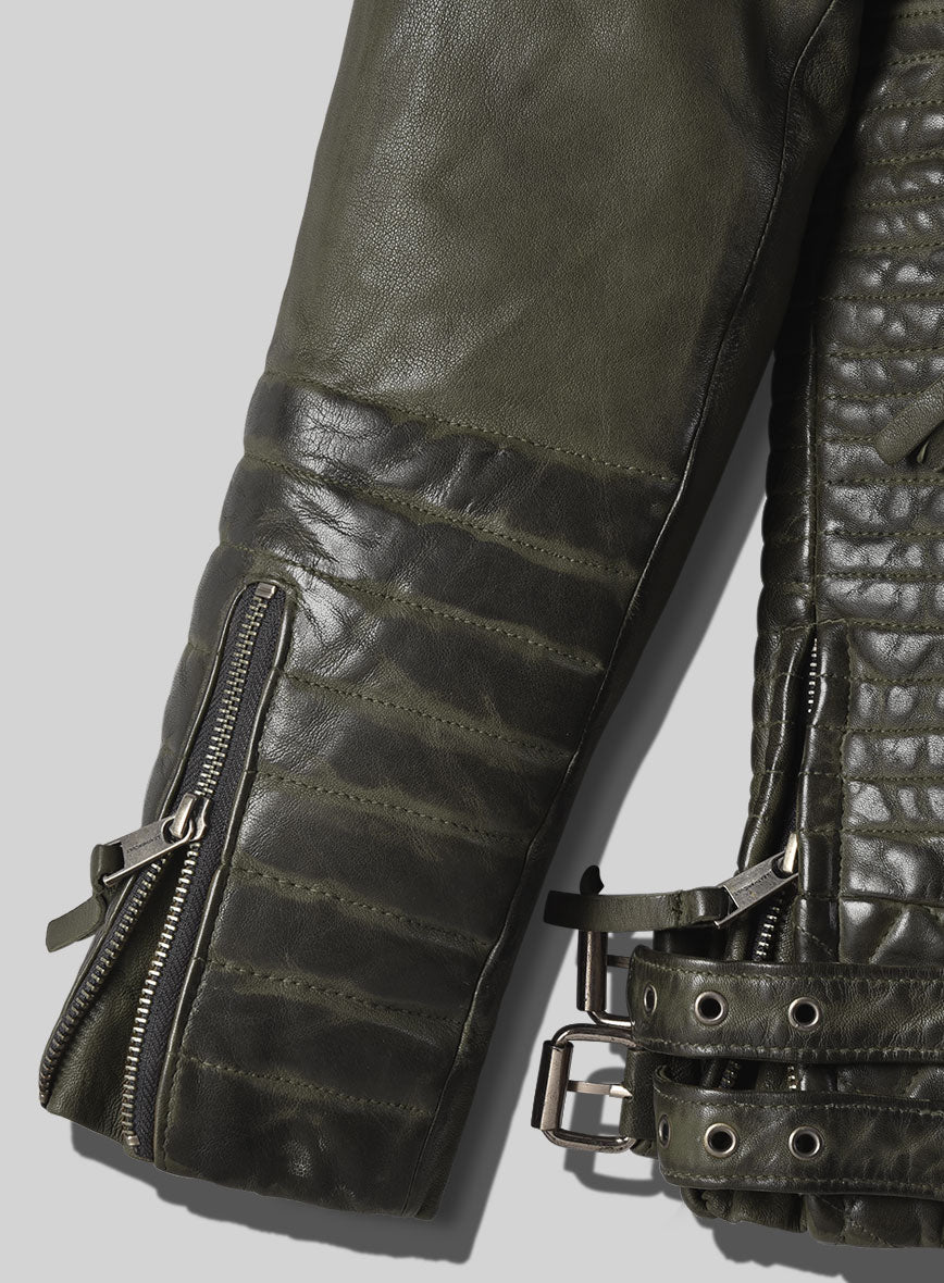 Outlaw Burnt Olive Leather Jacket - StudioSuits