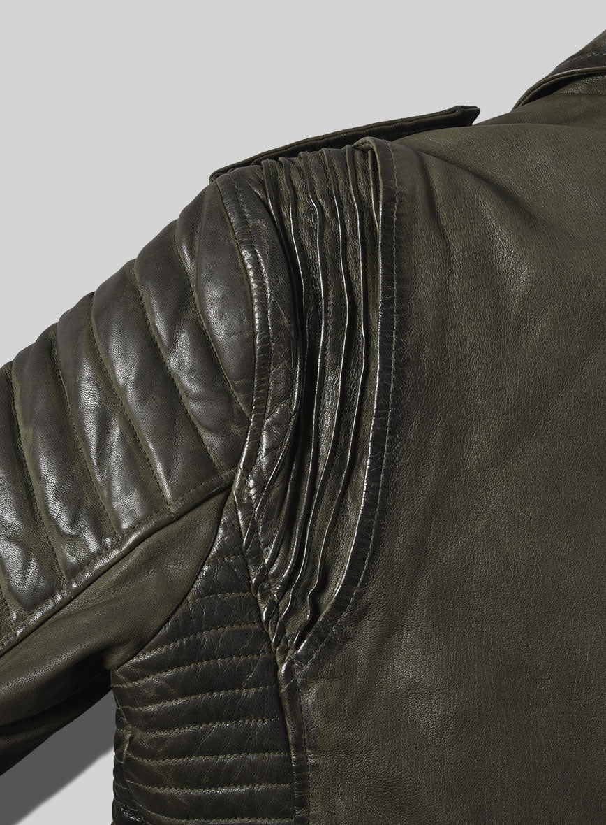 Outlaw Burnt Olive Leather Jacket - StudioSuits