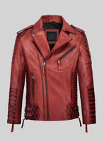 Outlaw Burnt Red Leather Jacket - StudioSuits