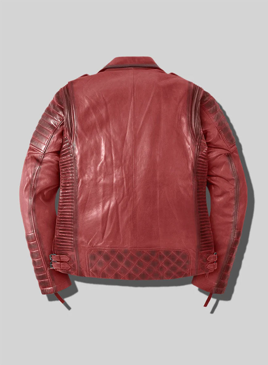 Outlaw Burnt Red Leather Jacket - StudioSuits
