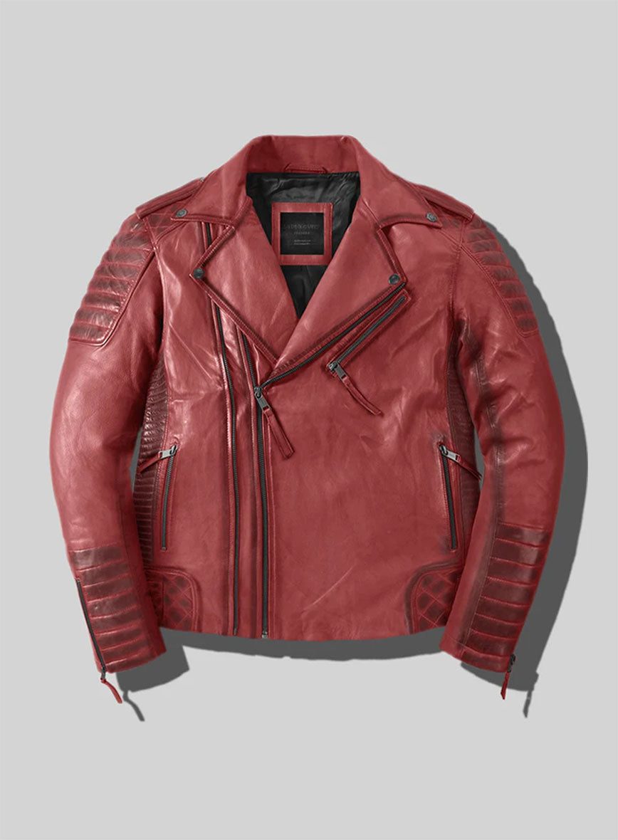 Outlaw Burnt Red Leather Jacket - StudioSuits