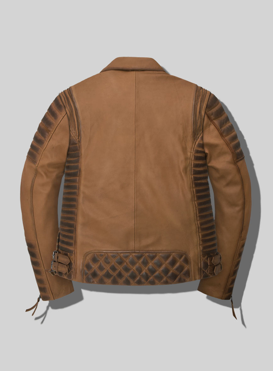 Outlaw Burnt Tan Leather Jacket - StudioSuits