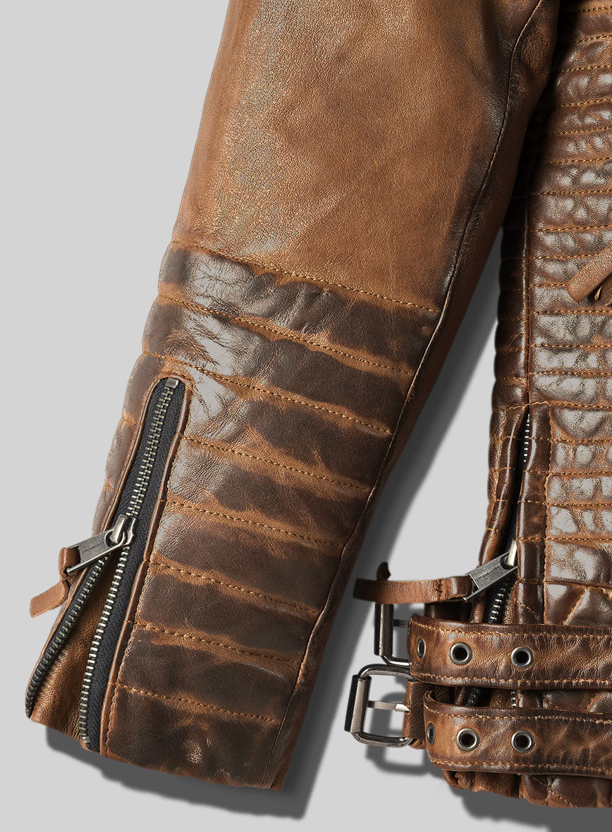 Outlaw Burnt Tan Leather Jacket - StudioSuits