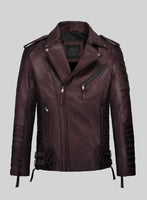 Outlaw Burnt Wine Leather Jacket - StudioSuits