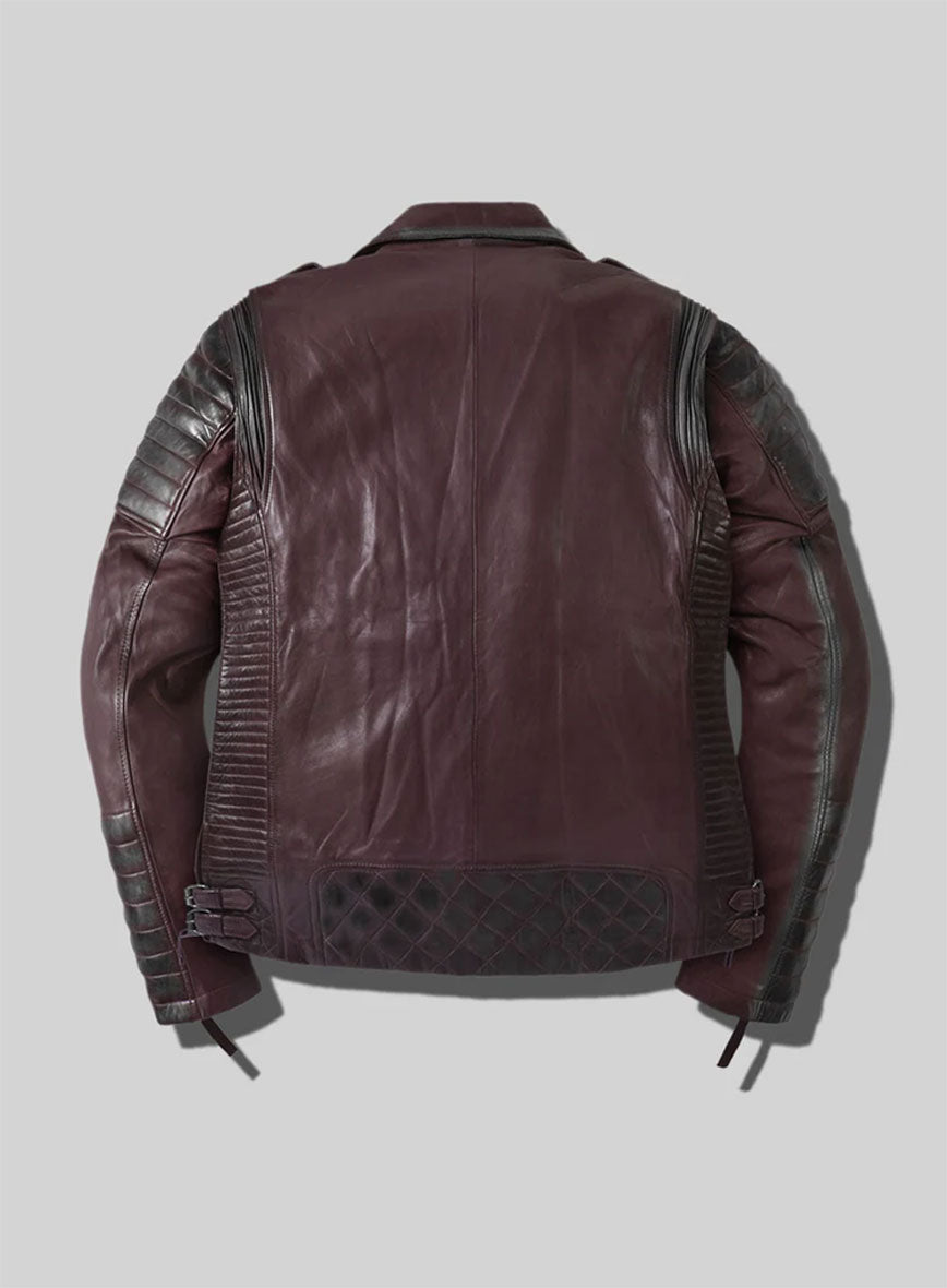 Outlaw Burnt Wine Leather Jacket - StudioSuits