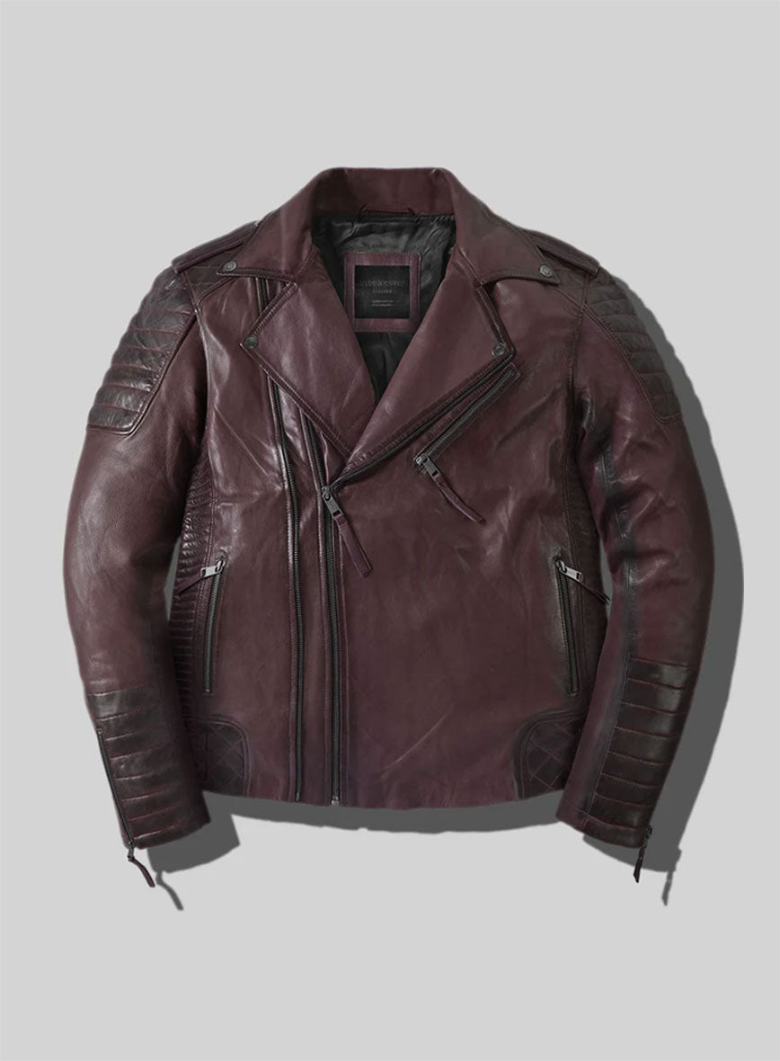 Outlaw Burnt Wine Leather Jacket - StudioSuits