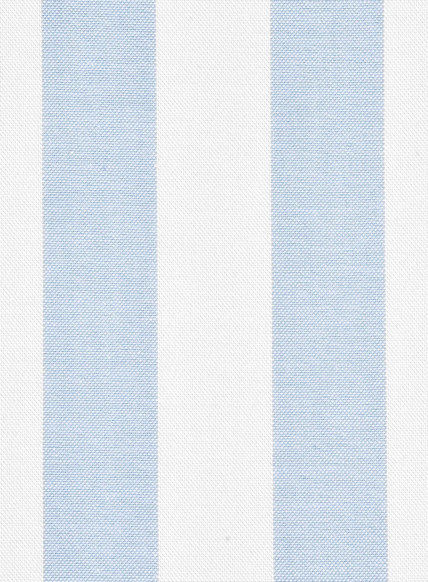 Oxford Blue Wide Stripe Cotton Shirt - StudioSuits