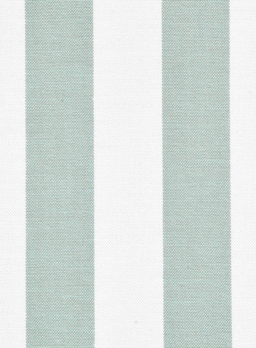 Oxford Green Wide Stripe Cotton Shirt - StudioSuits