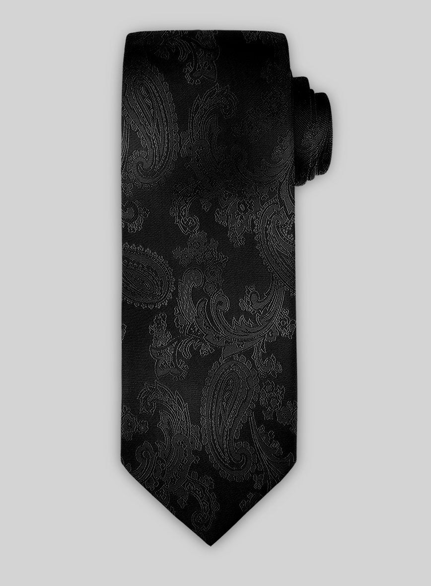 Paisley Black Lining Tie - StudioSuits