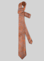 Paisley Copper Satin Tie - StudioSuits