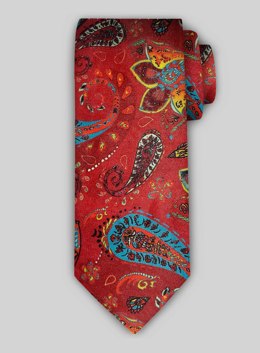 Paisley Italian Ruby Tie - StudioSuits