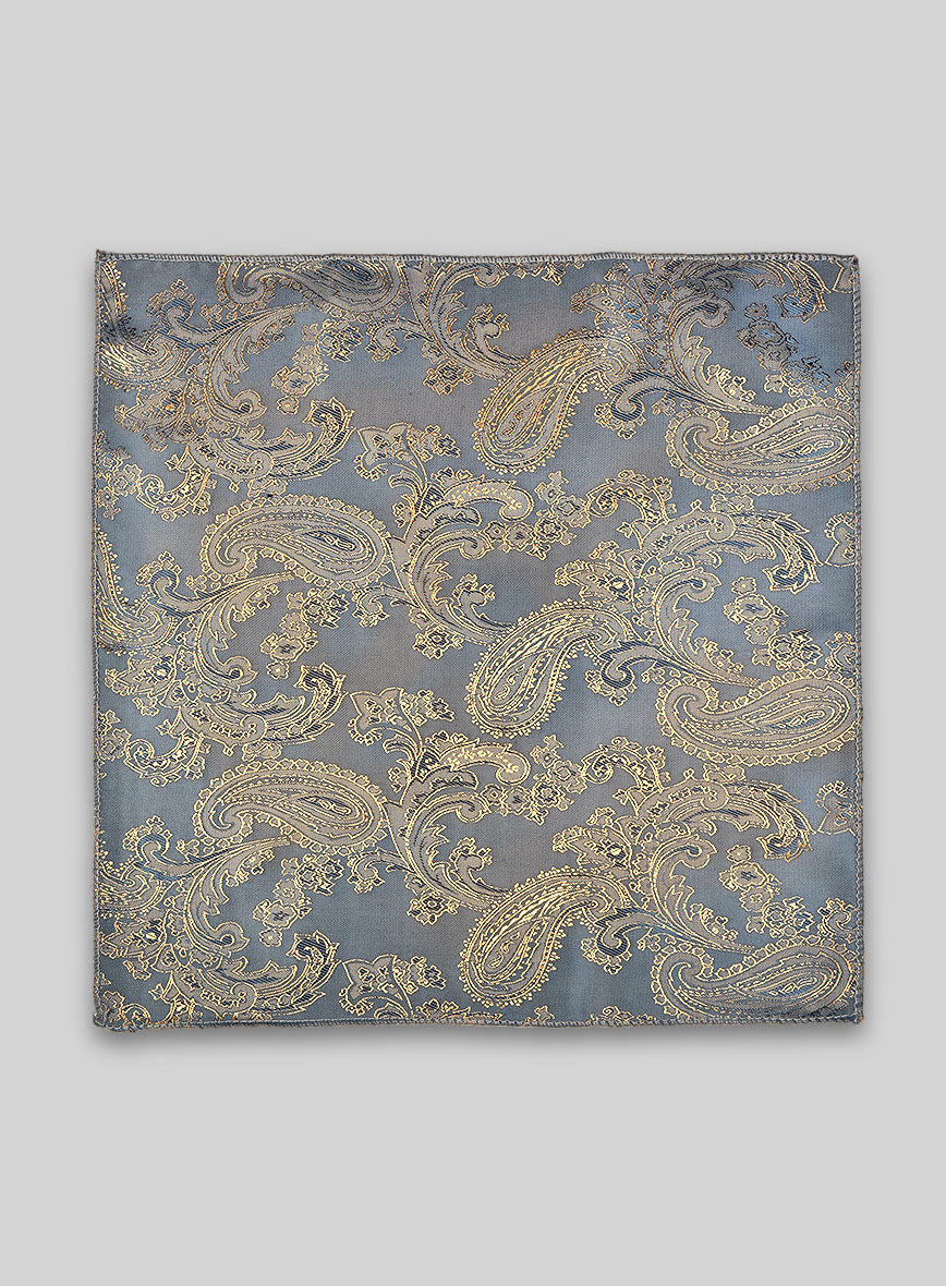 Paisley Pocket Square - Pine Blue - StudioSuits