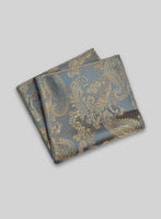 Paisley Pocket Square - Pine Blue - StudioSuits