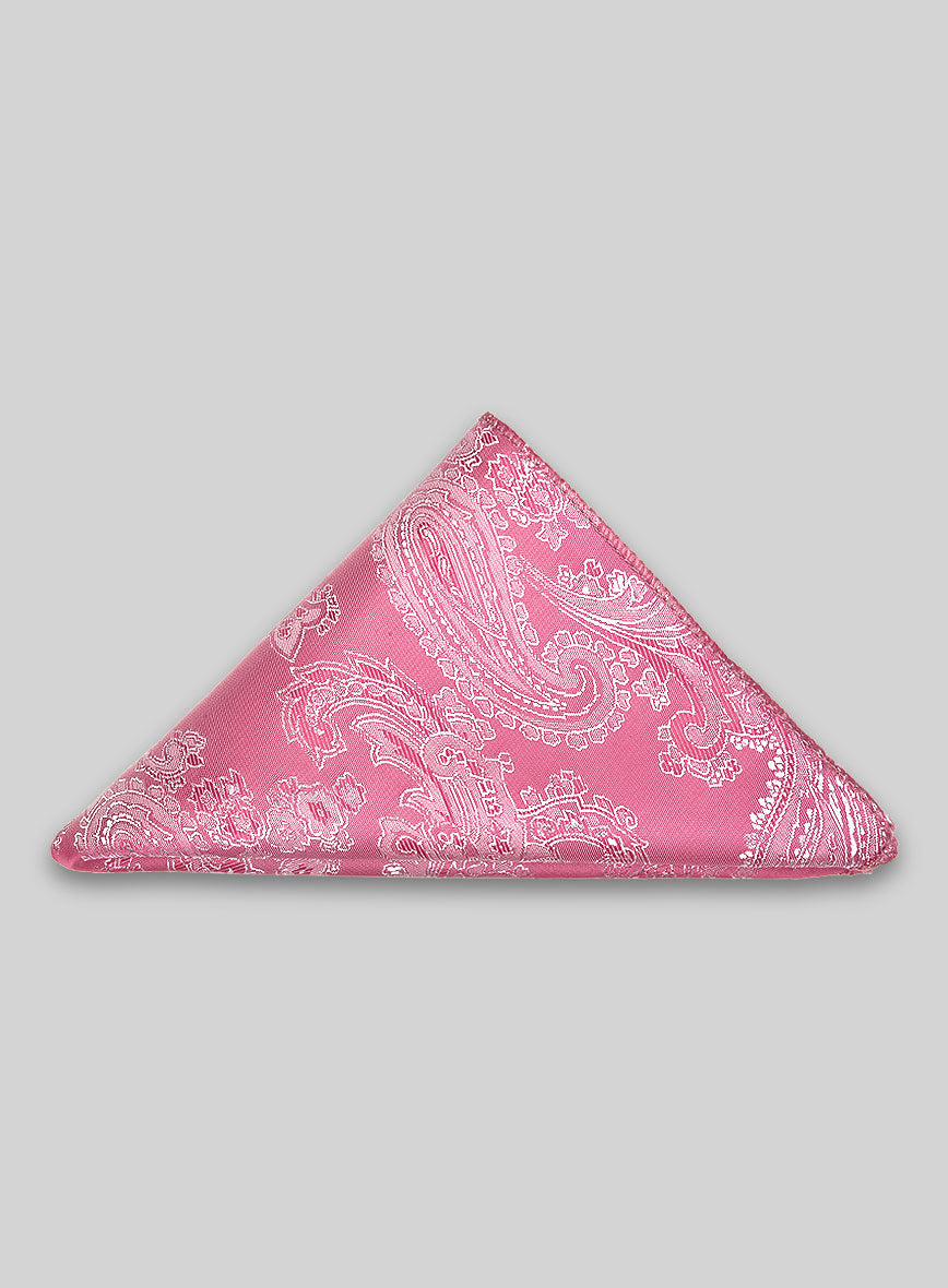 Paisley Pocket Square - Cuban Pink - StudioSuits