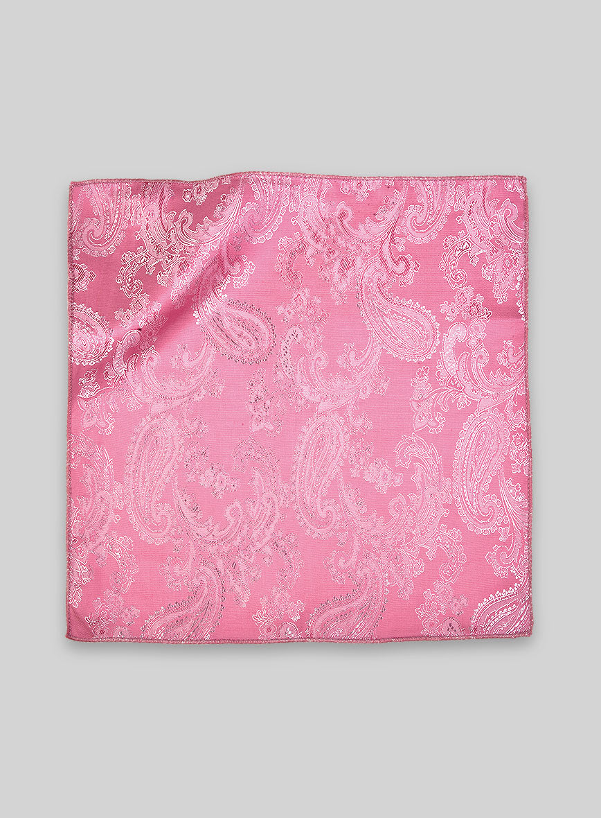 Paisley Pocket Square - Cuban Pink - StudioSuits