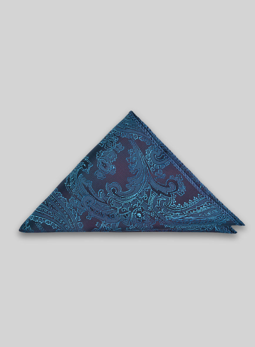 Paisley Pocket Square - Royal Cyan - StudioSuits