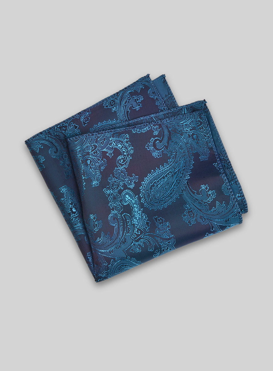 Paisley Pocket Square - Royal Cyan - StudioSuits