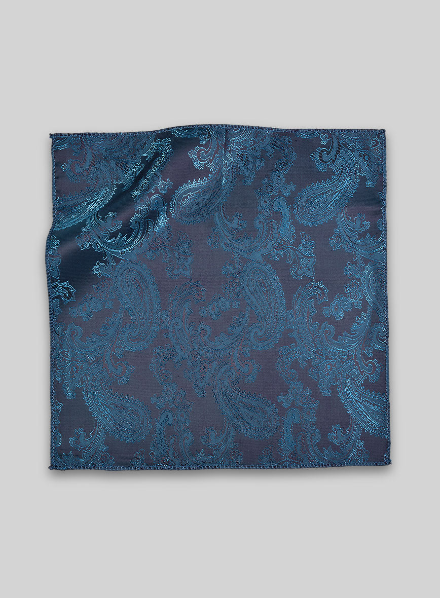 Paisley Pocket Square - Royal Cyan - StudioSuits