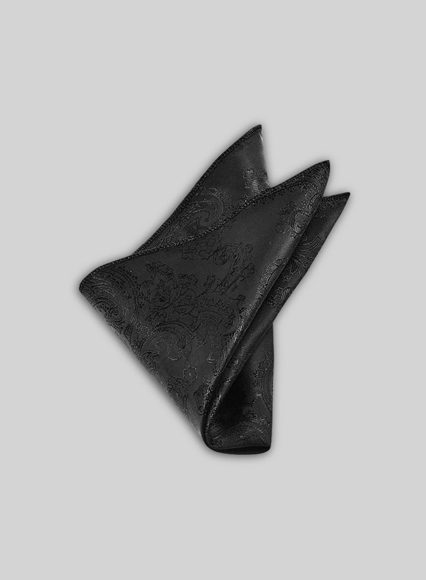 Paisley Pocket Square - Black - StudioSuits