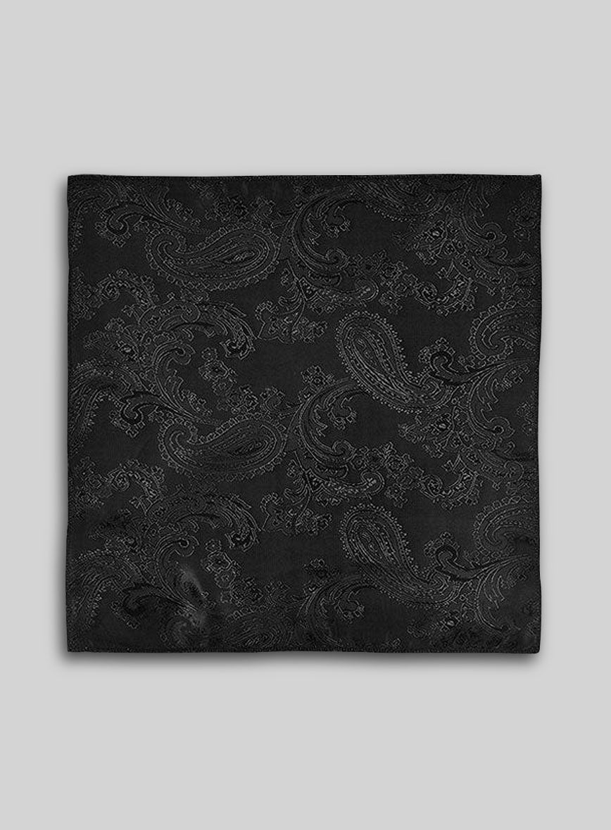 Paisley Pocket Square - Black - StudioSuits
