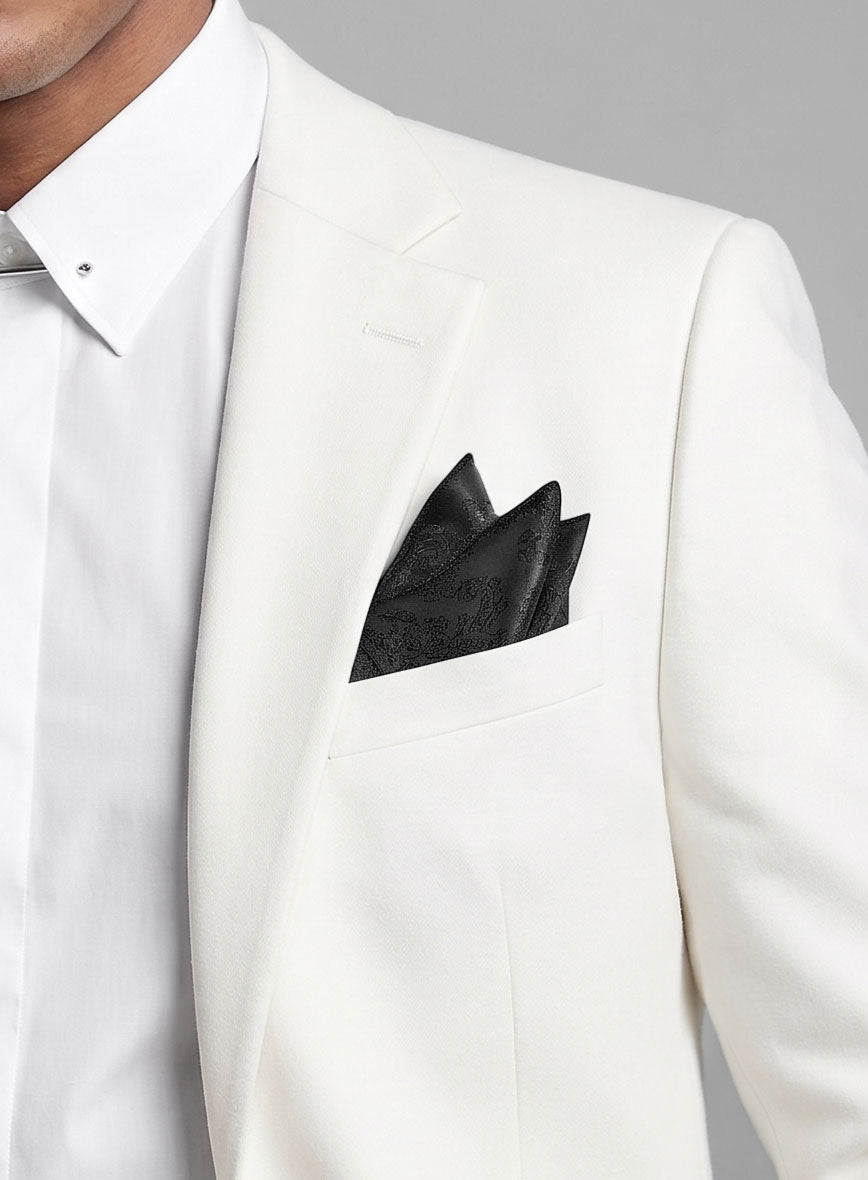Paisley Pocket Square - Black - StudioSuits