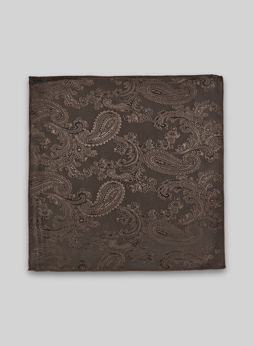 Paisley Pocket Square - Brown - StudioSuits