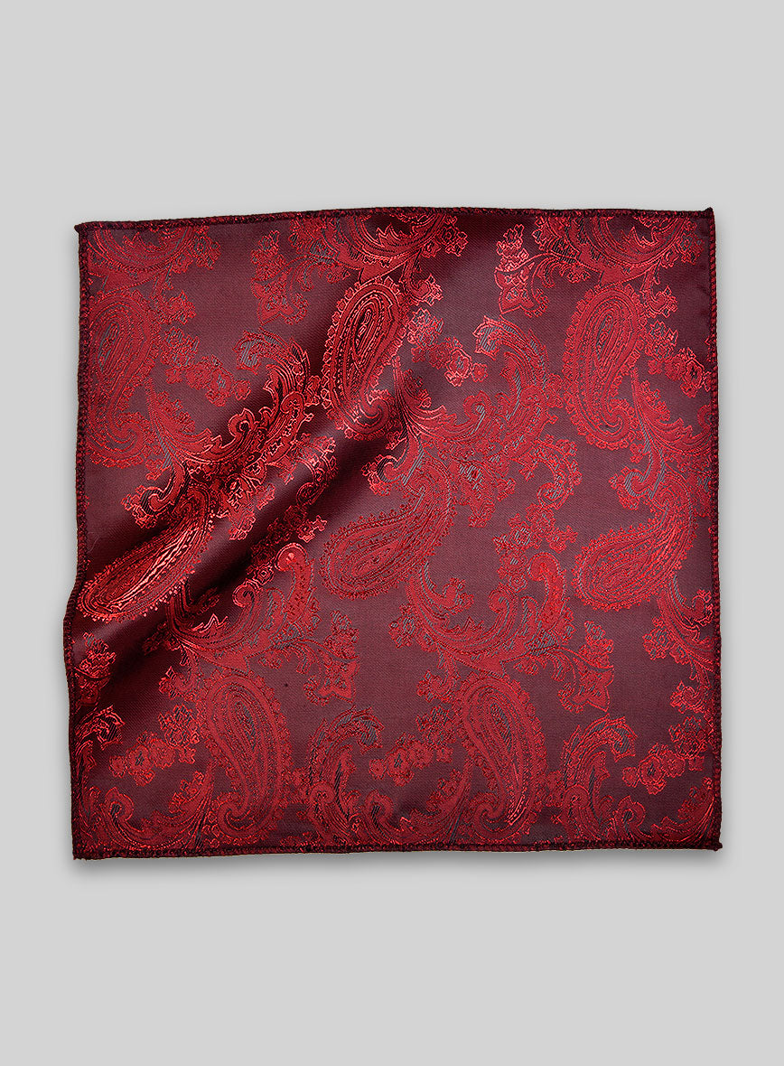 Paisley Pocket Square - Red - StudioSuits