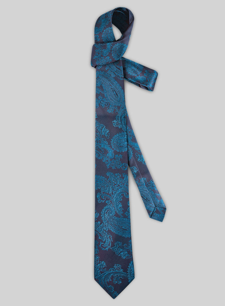 Paisley Royal Cyan Tie - StudioSuits