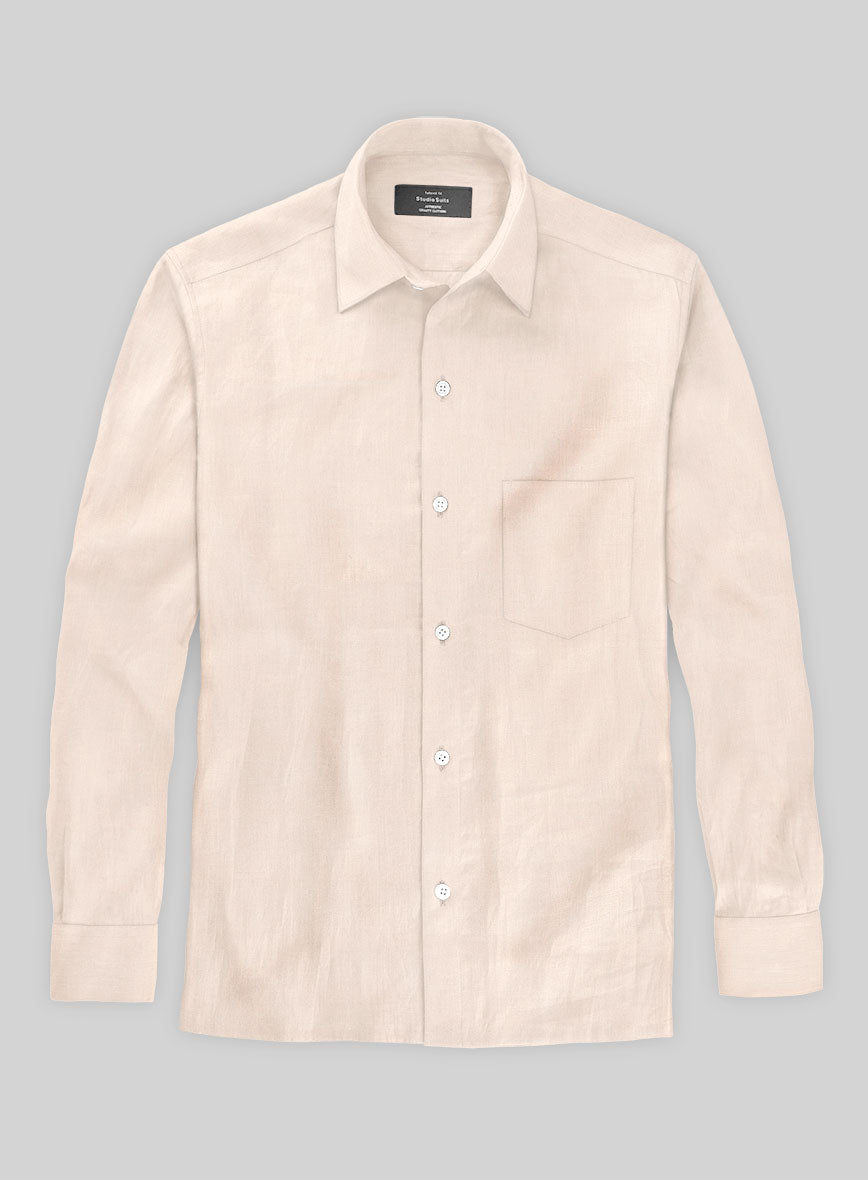 Pale Pink Cotton Linen Shirt - StudioSuits
