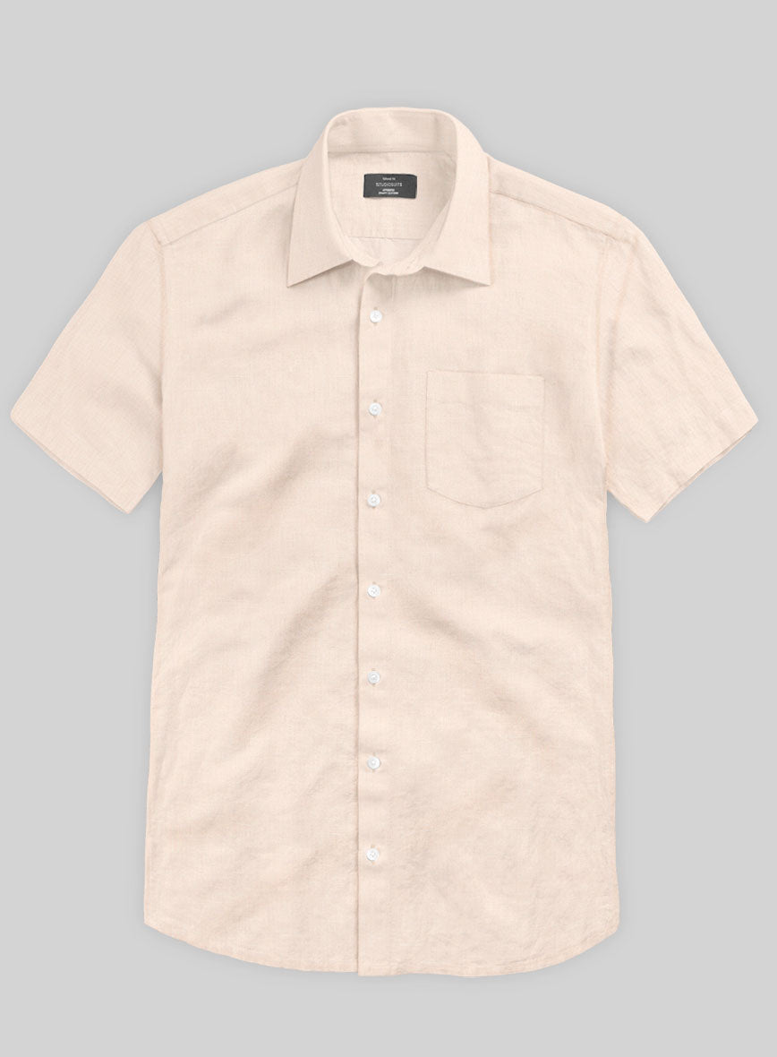 Washed Pale Pink Cotton Linen Shirt