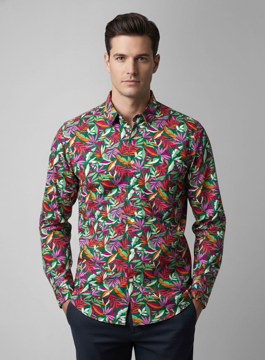 Palm Riot Cotton Seersucker Shirt - StudioSuits