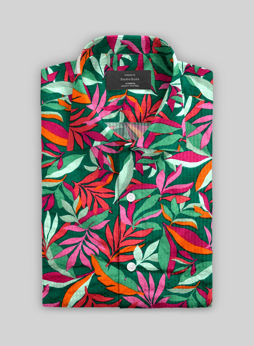 Palm Riot Cotton Seersucker Shirt - StudioSuits