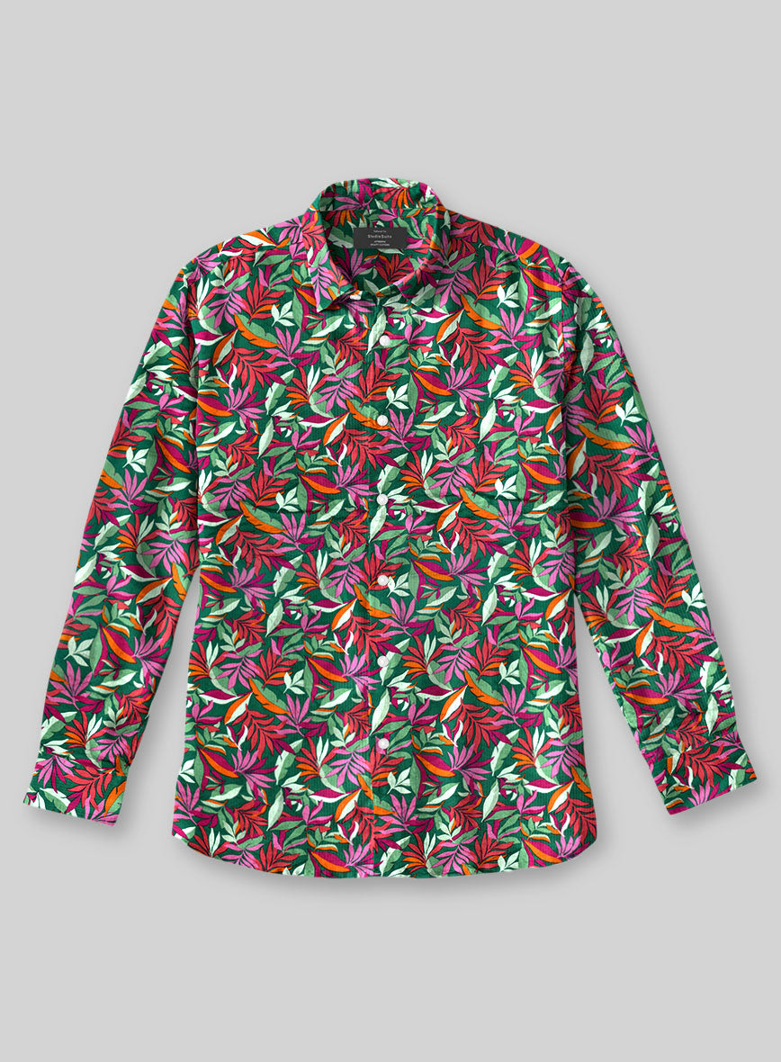 Palm Riot Cotton Seersucker Shirt - StudioSuits